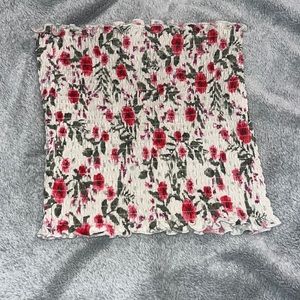 flowered pattern tube top